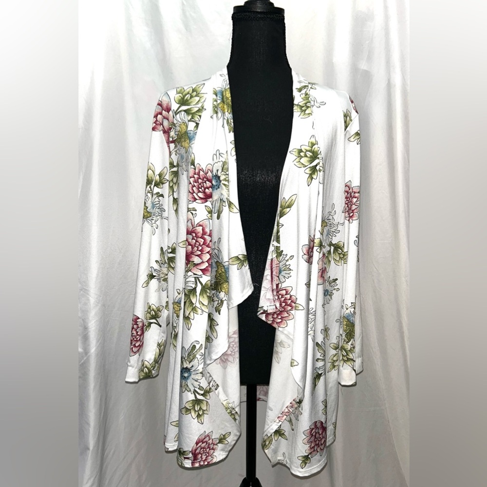 Rags and Couture Floral Draped Cardigan